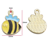 10pcs 20 styles Zinc alloy Metal Enamel bee honeycomb sunflower charm For Bracelet Necklace Key Chain Pendant DIY Jewelry Making