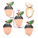 5PCS Enamel Squirrel Pinecone Charms Alloy Animal for Earrings Bracelet necklaces Pendants DIY Jewelry Making accessories W420