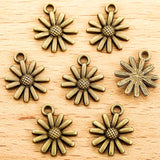 30pcs 7 colors sunflower Charms for Fashion Earrings Necklaces Bracelet Pendants DIY Jewelry Making Accessories 15*12mm Q1153
