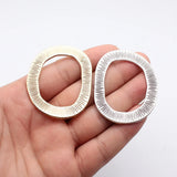 1pcs 57x48mm 2 Colors Antique Silver Color Kc Gold Color Textured Irregular Geometric Oval Circle Pendant