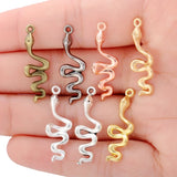 25pcs 28x10mm 7 colors Plated Snake Charms Animals Pendants For Diy Earrings necklace Making Materials Accessories