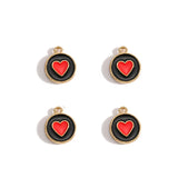 10pcs 3 styles Enamel heart-shaped Charm for Earring Keychain Necklace Pendant DIY Jewelry Accessories 14*12mm W489