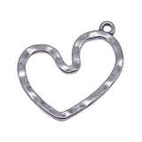 20pcs 26x21mm 5 Colors Hammer Pattern Hollow Heart Charms For DIY Jewelry Making