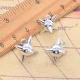 5 uds dijes bola de punta 3D 15x13x17mm colgantes de Color plata antigua fabricación DIY joyería tibetana hecha a mano