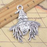 5 uds dijes bruja de Halloween 57x48mm colgantes de Color plata antigua fabricación DIY joyería tibetana hecha a mano