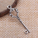 5pcs 12x35mm 2 Colors Antique Bronze Color Antique Silver Color Key Charms For DIY Jewelry Making