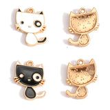 10pcs 17 styles animal Enamel Alloy cat Charm Earring Pendant DIY Keychain Necklace Jewelry Accessories W478