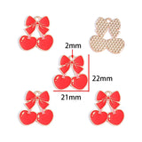 20-Piece Heart-Shaped Pink Valentine's Day Alloy Enamel Pendant DIY Necklace Bracelet Charms Jewelry Making Accessories W627