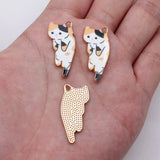 10pcs 30x14mm 4 Colors Cute Cat Charms For DIY Jewelry Making