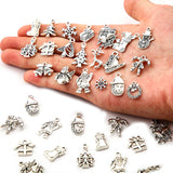 10-30pcs Christmas style charm snowman Santa Claus Gift box for Earring necklace Pendants DIY Handmade Craft Jewelry Making