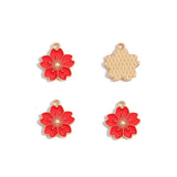 10pcs various styles Enamel Alloy flower Charm Earring Pendant DIY Keychain Necklace Jewelry Accessories W494