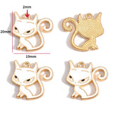 10pcs 17 styles animal Enamel Alloy cat Charm Earring Pendant DIY Keychain Necklace Jewelry Accessories W478
