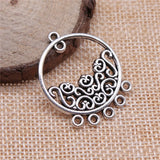 10pcs 35x28mm Antique Silver Color Design Round Earring Connector For DIY Jewelry Making Handmade Jewelry Findings
