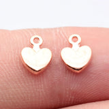 40pcs 9x6.6mm 2 Colors Antique Silver Color Rose Gold Color Hearts Charms For DIY Jewelry Making