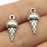 10pcs 19x8x4mm 2 Colors Antique Bronze Color Antique Silver Color Ice Cream Charms For DIY Jewelry Making