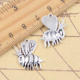 20 piezas dijes reina abeja avispón miel abeja 20x18mm colgantes de Color plata antigua fabricación DIY joyería tibetana hecha a mano