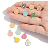 12 PCS 13x10mm 12 Constellation Charms Pendant Enamel Charms Bracelet For Jewelry Making Handmade Craft Accessories W539