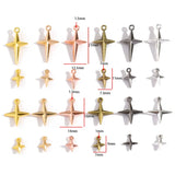 50Pcs Alloy Four-Pointed Star Charms for Jewelry Making DIY Necklaces Bracelets Earrings Keychains and Other Accessories L352