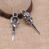 4pcs 41x12mm 2 Colors Antique Bronze Color Antique Silver Color Bird Head Skull Charms For DIY Jewelry Making