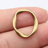 10pcs 25x20mm 5 Colors Irregular Hollow Twisted Geometric Elliptical Circle Charms For DIY Jewelry Making