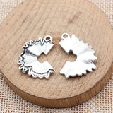10pcs 26x19mm 2 Colors Antique Bronze Color Antique Silver Color Pleated Earrings Charms For DIY Jewelry Making