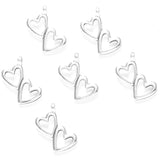 30pcs 6 Color Exquisite Heart Shaped Charm for Necklace Keyring Pendant  DIY Handmade Jewelry Accessories 13*17mm A146
