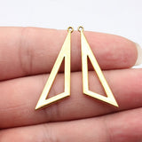 20pcs 40x11mm Kc Gold Color Rhodium Color Hollowed-Out Geometric Triangle Pendant