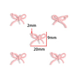 10Pcs Pink Bow Pendant Premium Alloy Jewelry Components for DIY Necklaces Earrings Bracelets and Other Jewelry Making Materials