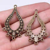 4pcs 47x29mm 2 Colors Drop-Shaped Hollow Porous Earring Connector For DIY Jewelry Making Handmade Jewelry Findings