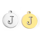 5pcs Stainless Steel Necklace Fashion Gold Color Initial Charms Metal Round A To Z Letters For Women Single Name Jewelry Gifts