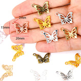 20pcs 6 Color butterfly Charms For Bracelets Necklace Pendant DIY Handmade Jewelry Making accessories 20*15mm D2133