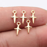100pcs 11x6mm 5 Colors Cross Star Charms For DIY Jewelry Making