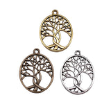10pcs 31x24mm 3 Colors Antique Bronze Color Antique Silver Color Antique Gold Color Tree Of Life Charms