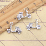 20 piezas dijes para motocicleta, 14x18mm, colgantes de Color plata antigua, fabricación de joyería tibetana hecha a mano DIY