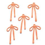 5 pcs Small High quality Spray paint Bow Charm Woman Earring Necklace Alloy Charms for Jewelry Making 32*19mm W310