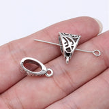 20pcs 11x11x7mm Antique Silver Color Inverted Triangle Hanging Tee Bails Beads Charms For DIY Jewelry Making Findings