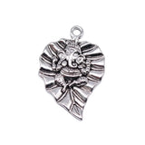 10pcs 25x17mm 2 Colors Antique Bronze Color Antique Silver Color Leaf Elephant Charms For DIY Jewelry Making