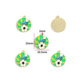 5pcs flag Football Soccer Charm Jewelry Accessories Diy Making Necklace Earring Pendant Craft Supplies Gold Plated W481