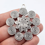1pcs 61x56mm 2 Colors Antique Silver Color Antique Gold Color Swirl Pendant For DIY Jewelry Making