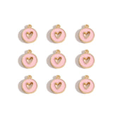10pcs 3 styles Enamel heart-shaped Charm for Earring Keychain Necklace Pendant DIY Jewelry Accessories 14*12mm W489