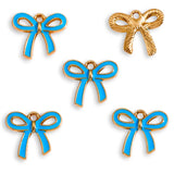 10pcs 18*16/25*19mm 6 colors Enamel Alloy bow Charm Earring Pendant DIY Keychain Necklace Jewelry Accessories W497