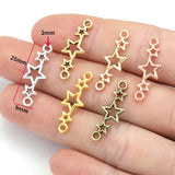 30pcs 6 Colors star Charms For Bracelet Earring necklace Connector Pendants DIY Handmade Jewelry Accessories Making 9*25mm L347