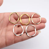 10pcs 33x27mm 5 Colors Irregular Hollow Twisted Geometric Elliptical Circle Charms For DIY Jewelry Making