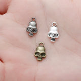 50 pcs 3 colors Metal Zinc Alloy skull Charms Fit Jewelry Pendant For DIY Necklace Bracelet Jewelry Making Findings