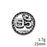 10pcs 15x15mm 2 Colors Antique Bronze Color Antique Silver Color Double Sided Om Charms For DIY Jewelry Making