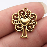 10pcs 23x20mm 3 Colors Antique Bronze Color Antique Silver Color Antique Gold Color Hollow Out Heart Tree Pendant