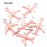 30pcs 17*15mm 5 Colors  Travel Aircraftplane Zinc alloy Charm Pendant DIY Bracelet necklace Jewelry Making