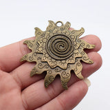 1pcs 66x65mm 3 Colors Antique Bronze Color Antique Silver Color Antique Gold Color Swirl Pattern Sun Pendant