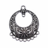4pcs 36x29mm Antique Silver Color Round Earring Connector Pendant For DIY Jewelry Making Handmade Jewelry Findings