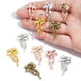 10pcs 6 colors alloy bow Charm Hollow Pendant For DIY Necklace Bracelet Earrings Jewelry Crafts Making Accessories 28*15mm N183